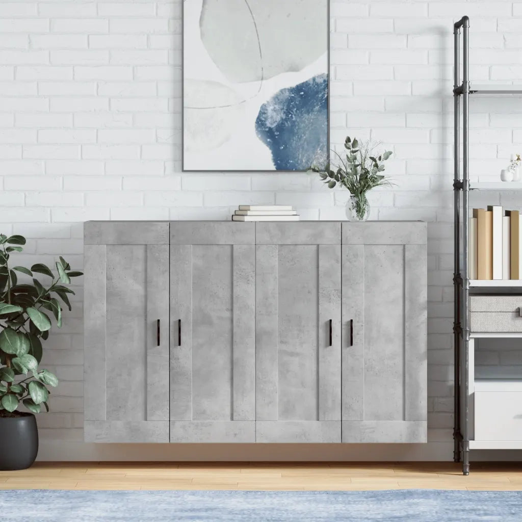 Armadietti a Parete 2 pz Grigio Cemento in Legno Multistrato 3198037
