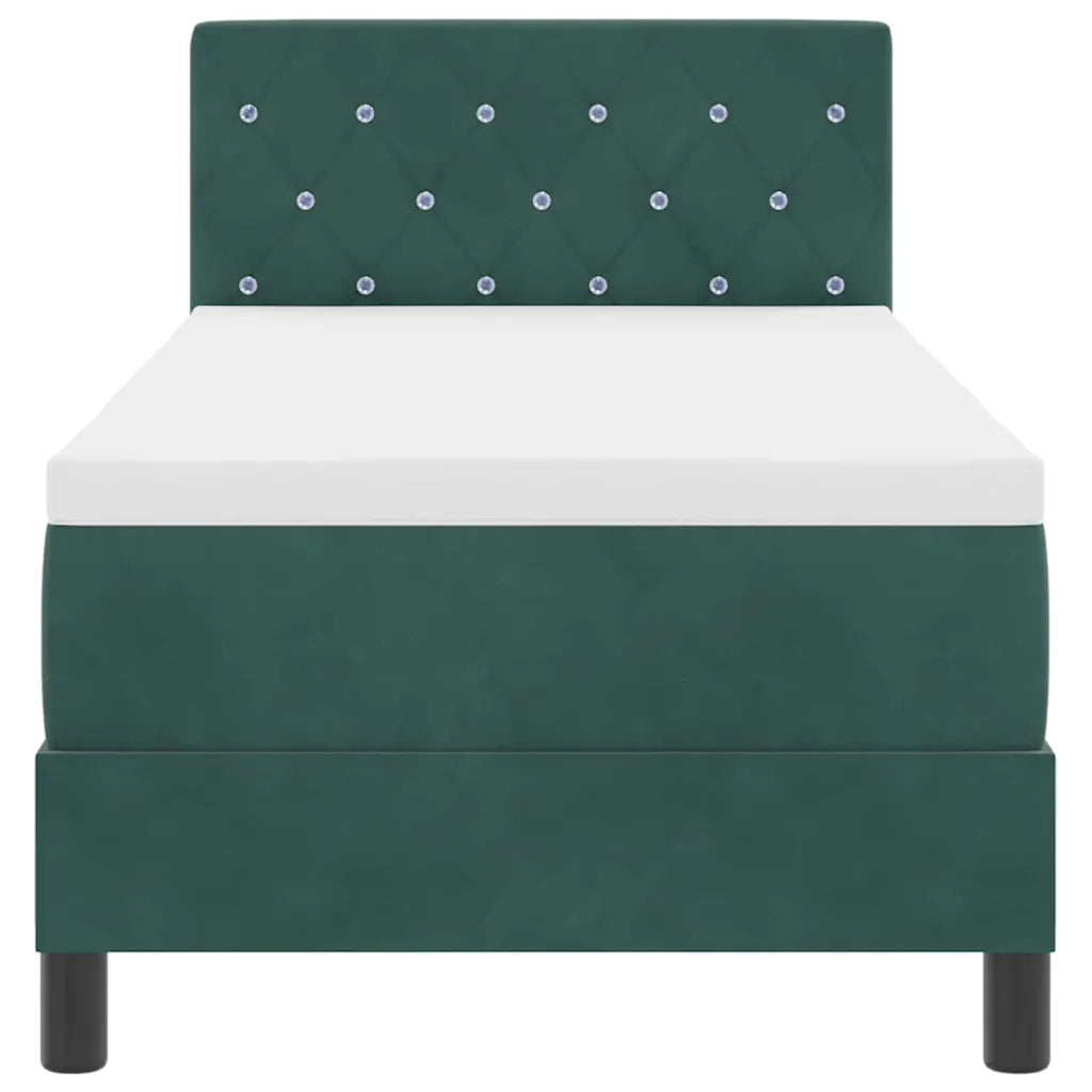 Letto a Sorgente LED con led Verde Scuro 80 x 200 cm Velluto 3342551