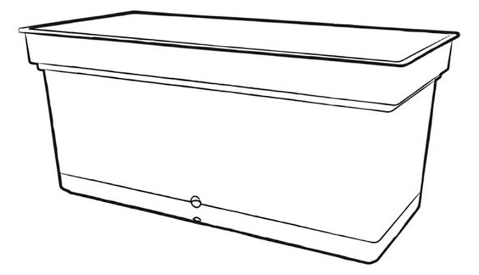 Vaso 98x47x47 cm in Polipropilene con Riserva d'Acqua e Sottovaso Tulli Aqua Elements 98 Antracite