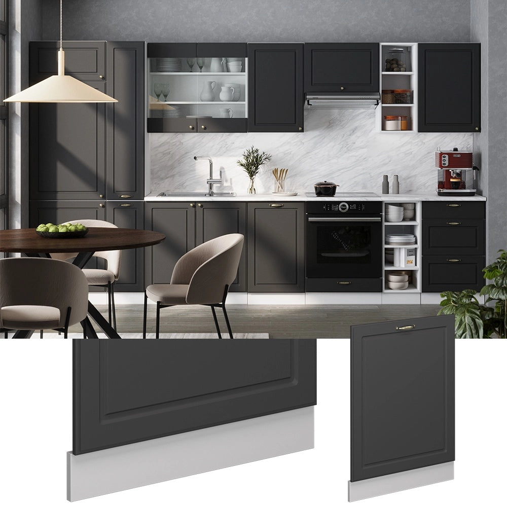 Pannello frontale della lavastoviglie Fame-Line Oro-antracite rustico/Bianco 60 cm, PL Antracite Vicco