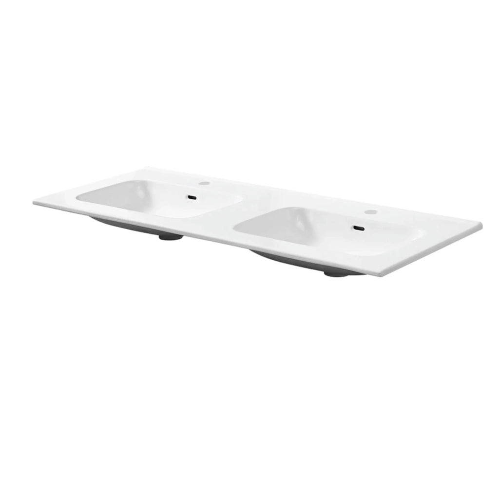 Mobile bagno a terra 120 cm rovere bali sei cassetti e doppia vasca Gaya