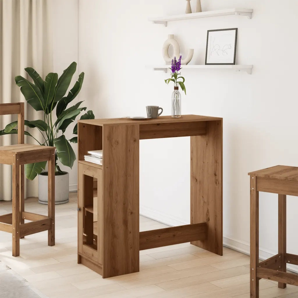 vidaXL Tavolo Bar con Rastrelliera Rovere 101x40x103,5 cm Multistrato