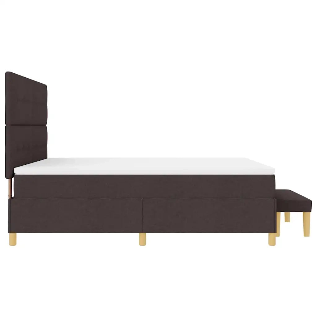 Letto a molle con materasso Marrone scuro 180 x 200 cm Tessuto 3344320