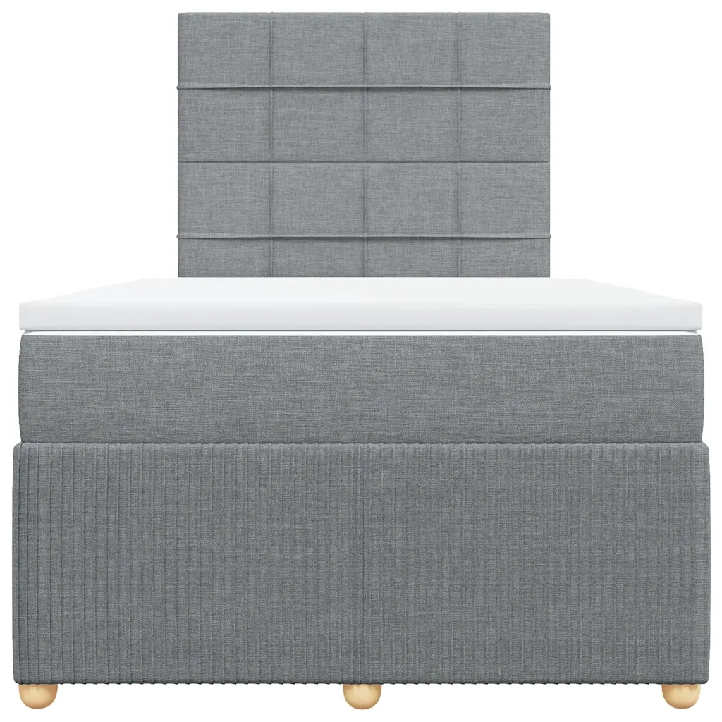 Giroletto a Molle con Materasso Grigio Chiaro 120x190cm Tessuto