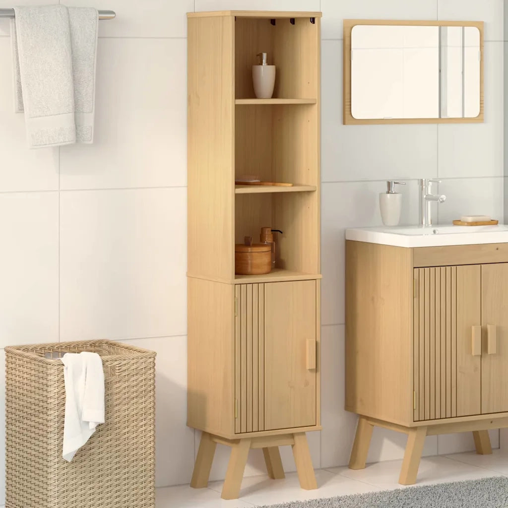 Mobile da Bagno | Armadio da bagno con lo scaffale Olden Marrone 35 x 30 x 159 cm