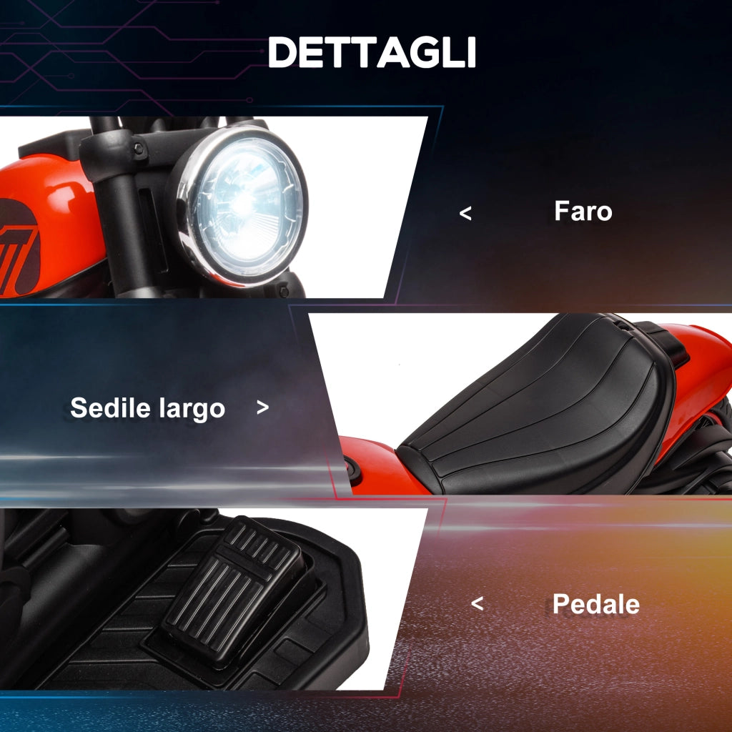 Moto Elettrica ¨C Xylo ¨C Bambini 18-36 Mesi, Rosso e Nero, 76x42x57 cm