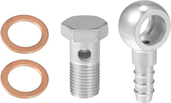 Adattatore di Fissaggio per Banjo 14mm ID 10mm OD M14x1,5 Colore Argento - Set da 4 Pezzi