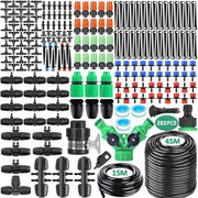 Sistema di irrigazione a gocce 281 pezzi con 45m + 15m tubo, sistema di irrigazione automatico per giardino e piante in vaso