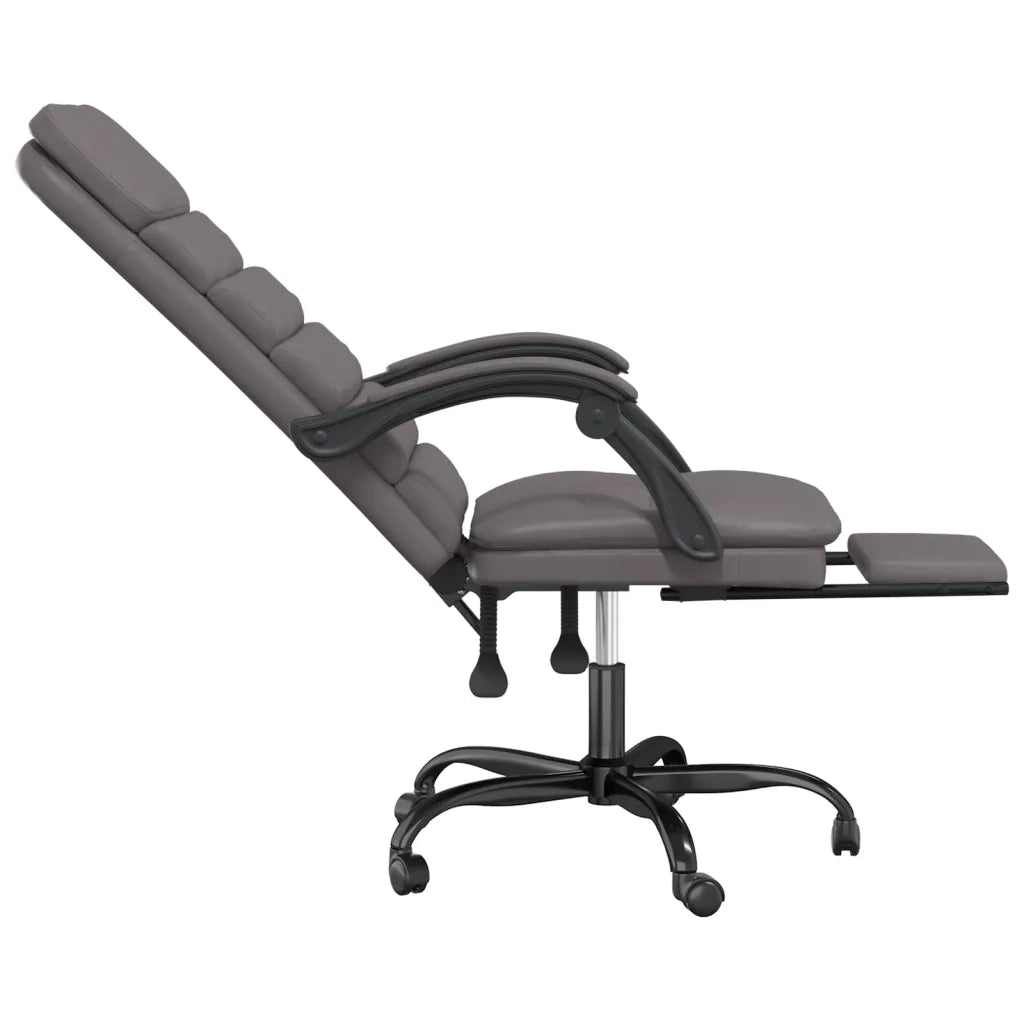 Poltrona da Ufficio Massaggiante | Sedia Relax Reclinabile Grigio Similpelle