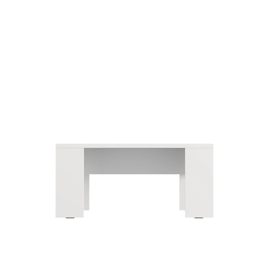 Riposto, Tavolino da Salotto Forma Rettangolare, 90x50x43h cm Bianco Opaco