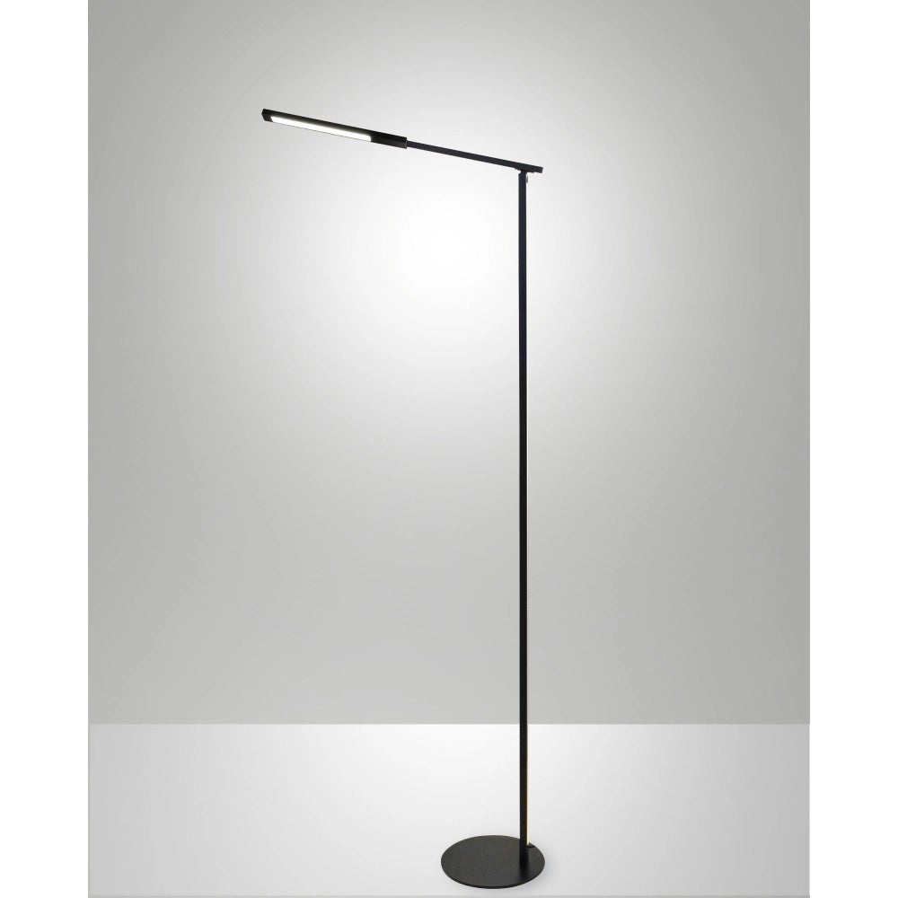 Ideal - Piantana a Led Nera orientabile in metallo H.130 cm Fabas Luce - Luce a led 10W integrata CCT (3000K 4000K 5000K 6000K)