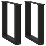 Set di 2 gambe per tavolino da caffè a forma di U 38 x 43 cm con piedini regolabili design moderno acciaio nero 02_0057392