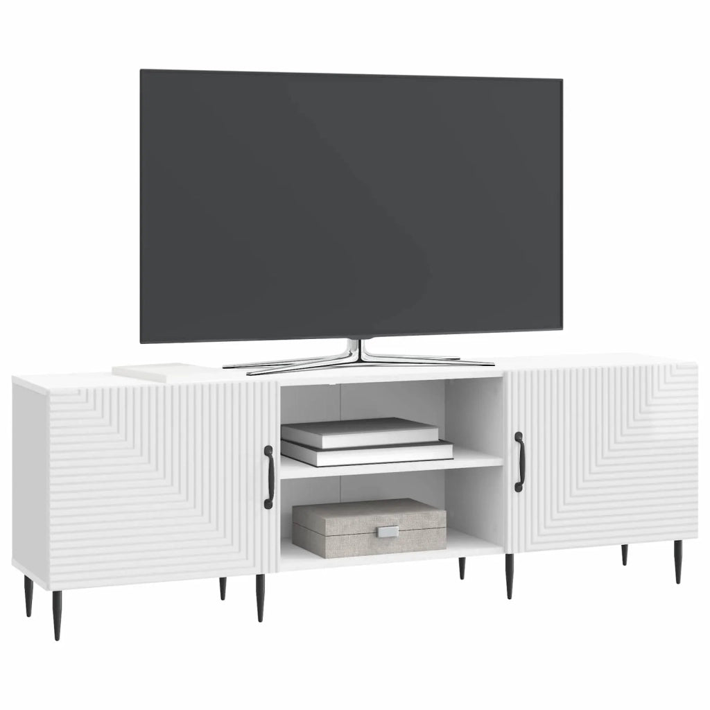 Mobile TV Bianco Lucido 150 x 31 x 50 cm Legno ingegnerizzato 894919