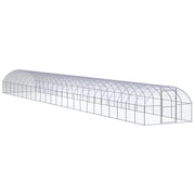 Pollaio/recinto/gabbia per polli da esterno 3 x 24 x 2 m acciaio zincato argento 02_0044009