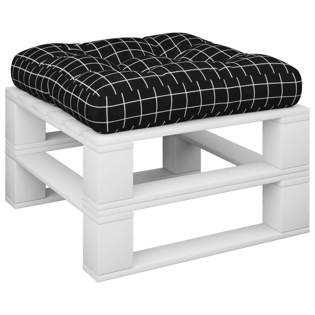 Cuscino per pallet | Cuscini per sedie Motivo a Quadri Nero 50x50x12 cm in Tessuto