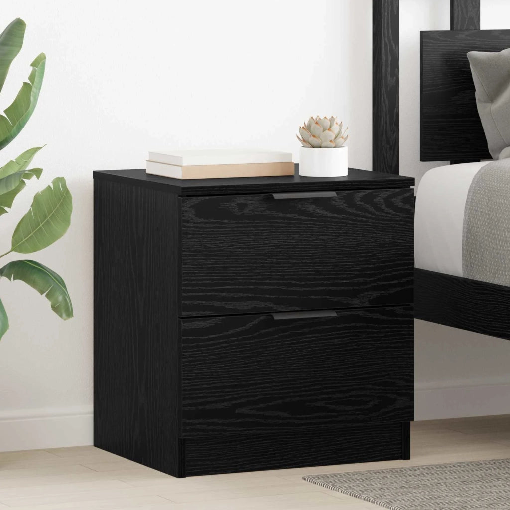 Armadio da Notte con cassetto 2 pcs Rovere Nero 45 x 39 x 50cm 880509