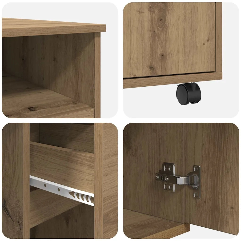 Scrivania con Ruote Rovere artigianale 91 x 50 x 77 cm 869537