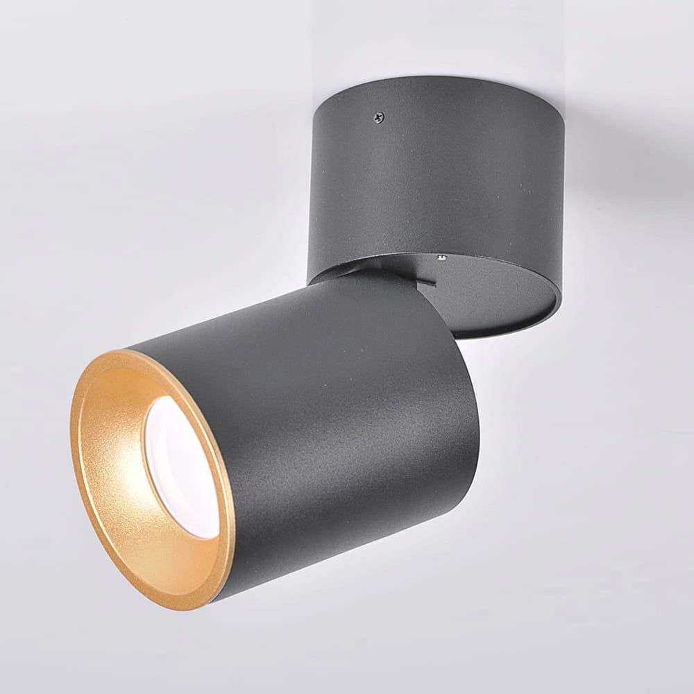 Faretto plafone orientabile GU10 nero-oro Astra Polux 314048