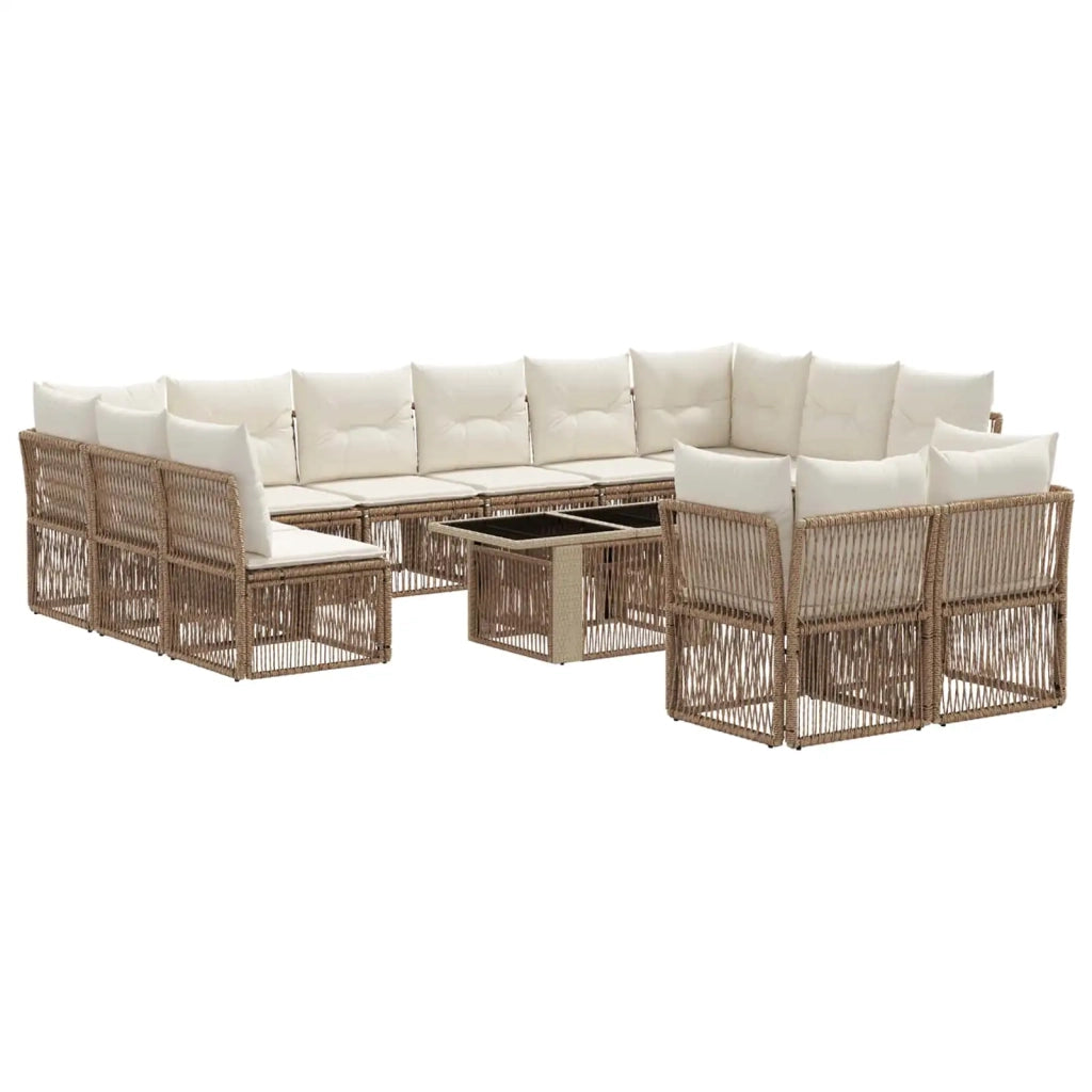 Set Divano da Giardino 13 pz Beige polyrattan 3436554