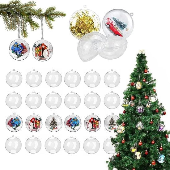 Decorazioni di Natale trasparenti - 4 cm - Decorazioni creative - Albero di Natale da appendere - Adatto a ogni ambiente - Facile da vedere