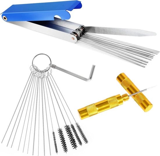 Kit di Pulizia Carburatore - Set di Spazzola di Pulizia Spigoli di Pulizia - Pulitori per Motocicletta ATV Motocross