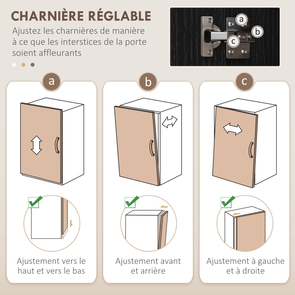 Armadio da cucina 4 ante 2 ripiani 1 cassetto centrale ¨C zephmum ¨C 180 cm nero