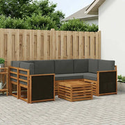 Set di divani da esterno con cuscino 7 pcs Naturale e Antracite 3384073