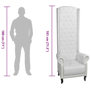 Poltrona a Schienale Alto Bianca in Similpelle 243591