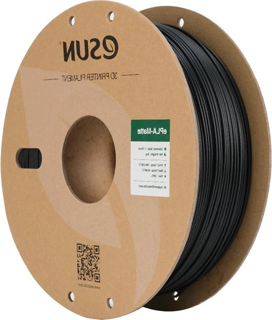 Filamento per Stampante 3D Mat PLA - Precisione +/- 0.02mm - 1kg Bobina - 1.75mm - Stampanti 3D - Nero Intenso