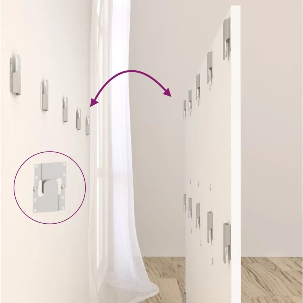 Testiera | Testata per Letto con Comodini in Legno Multistrato Bianco