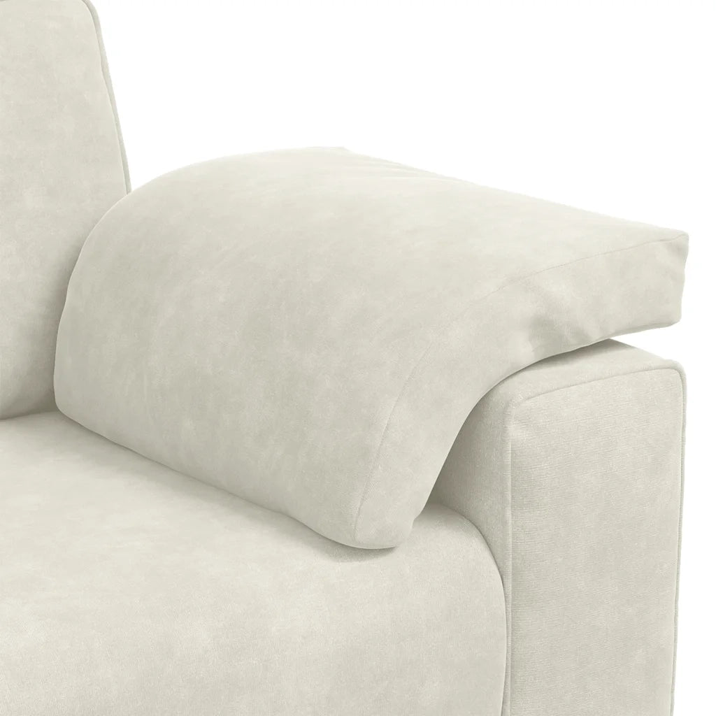 Set di Divani 3 pz con Cuscini Crema in Velluto 3324675