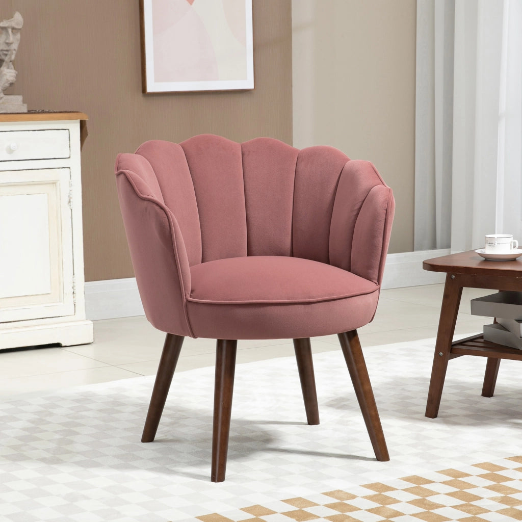 Poltrona con cuscino ¨C zephmum ¨C velluto rosa 66x66x78.5 cm