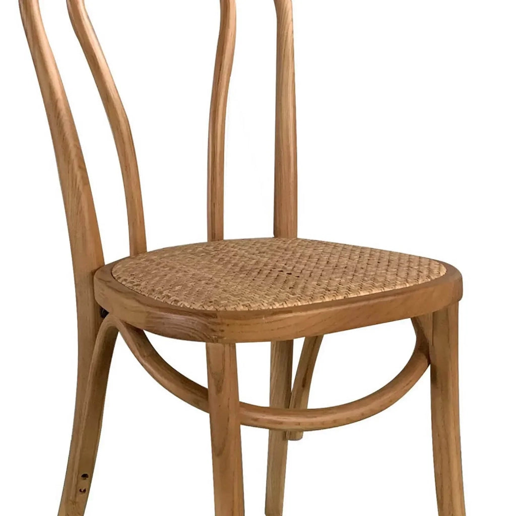 LÚZETE - SEDIA IN LEGNO DI BETULLA CON SEDUTA IN RATTAN NATURALE AKIRA