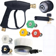 Set Accessori per Idropulitrice – Pistola 300 Bar, Lancia Schiuma 1L, 5 Ugelli QC, Spazzola Rotante, Adattatore Lavor