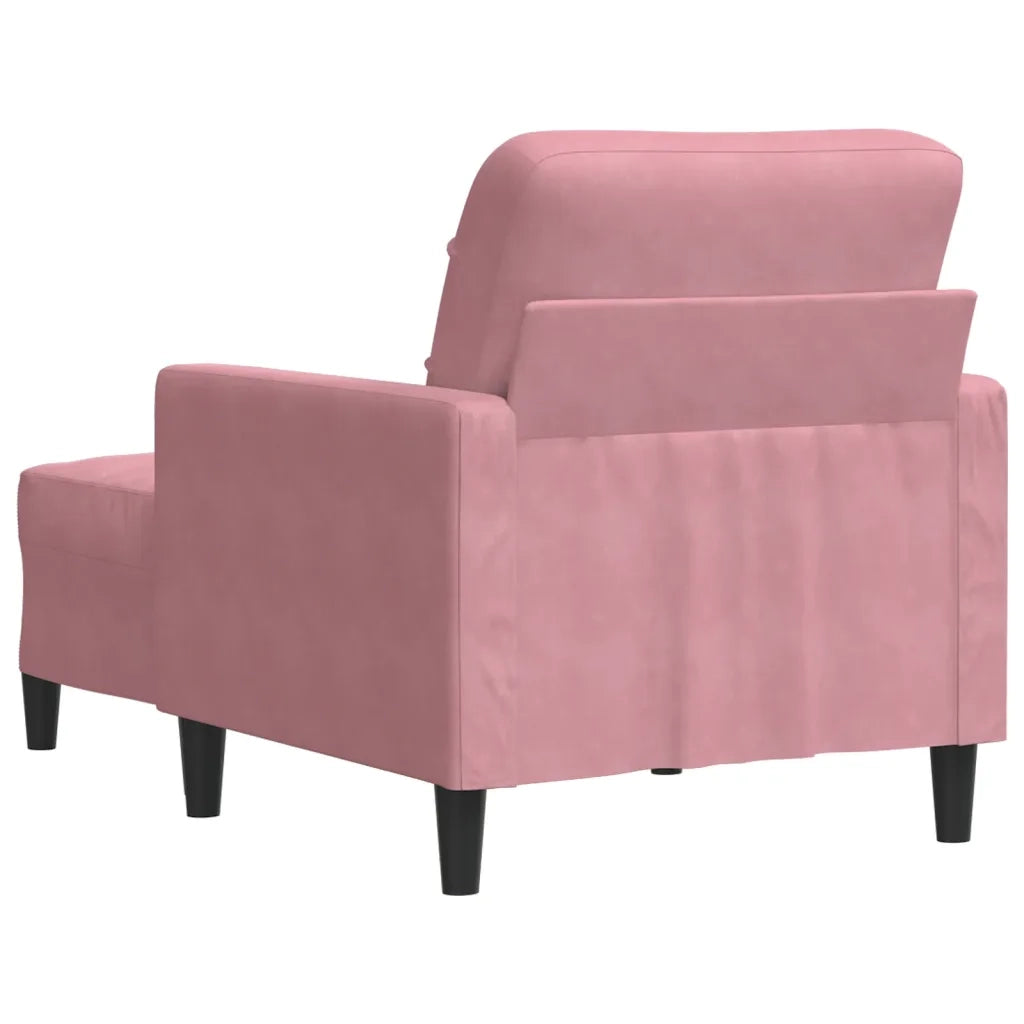 Poltrona con Poggiapiedi Rosa 60 cm Velluto 3278260