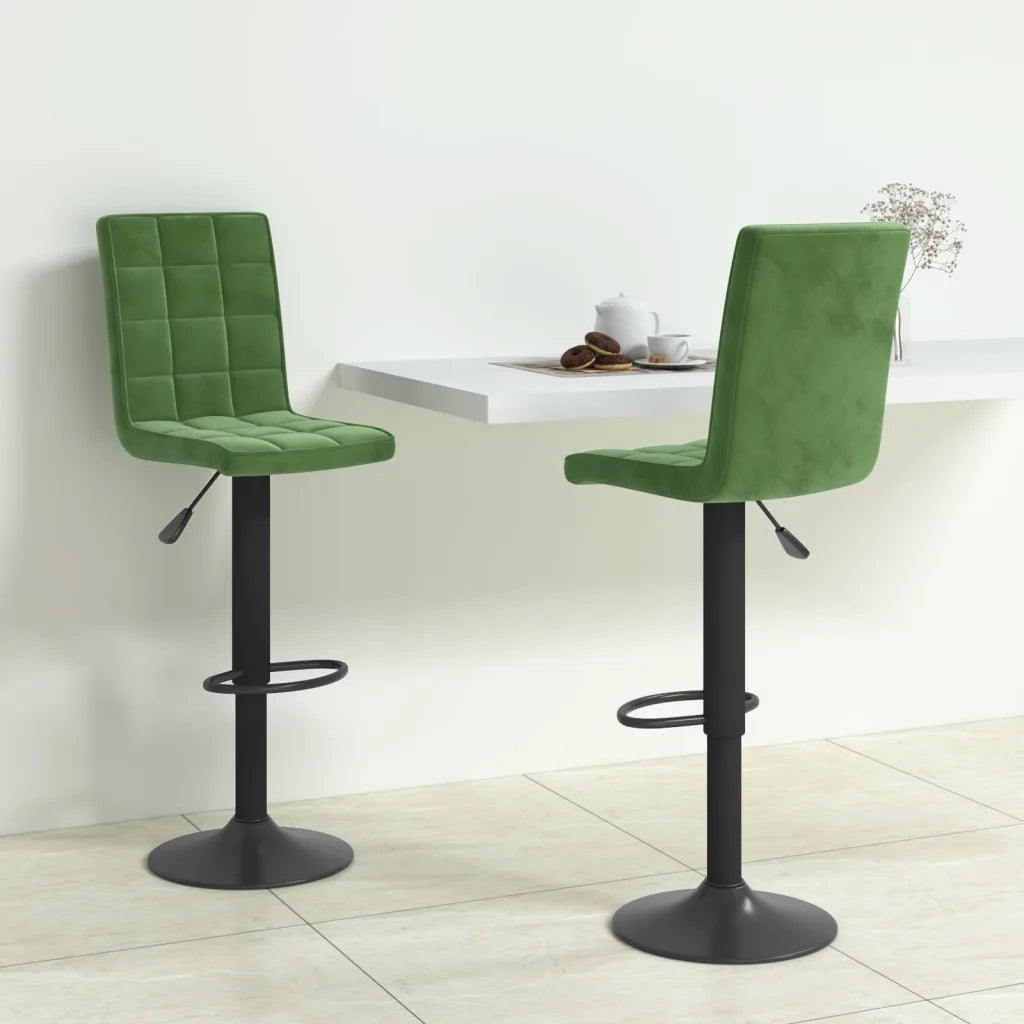 vidaXL Sgabelli da Bar 2 pz Verde Scuro in Velluto