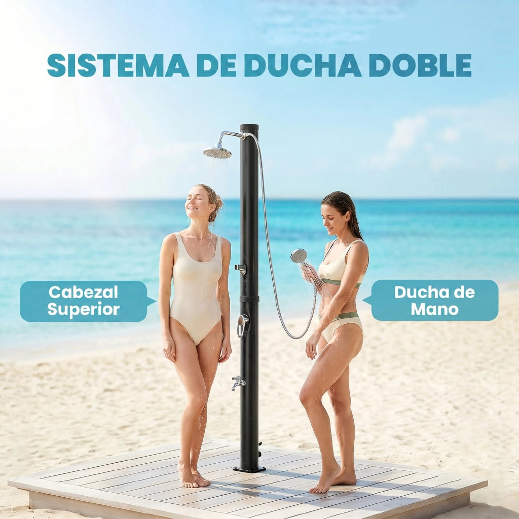 Ducha Solar 20L con Cabezal de Mano ¨C zephmum ¨C Nero