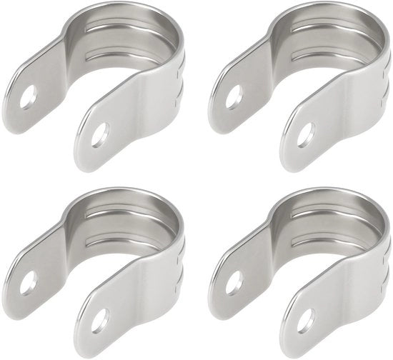 U-vorm Pijpklemmen in Acciaio Inossidabile 304 - 25mm - 4 Stuks - 45x20mm - 6mm Montaggio - Per Barche/Camper - Piastra di Fissaggio