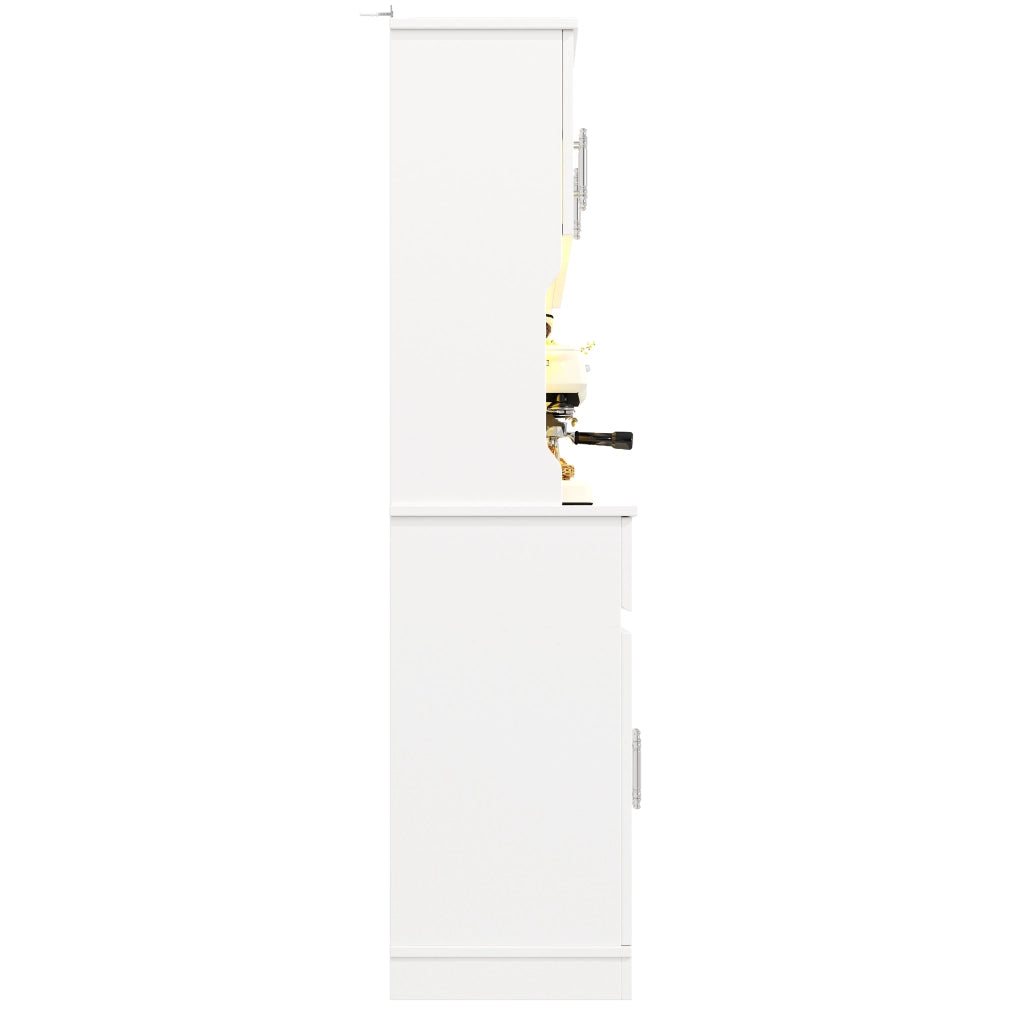 Armadio Cucina con LED e Ripiani Regolabili ¨C Xylo ¨C Bianco, 108x40x180 cm