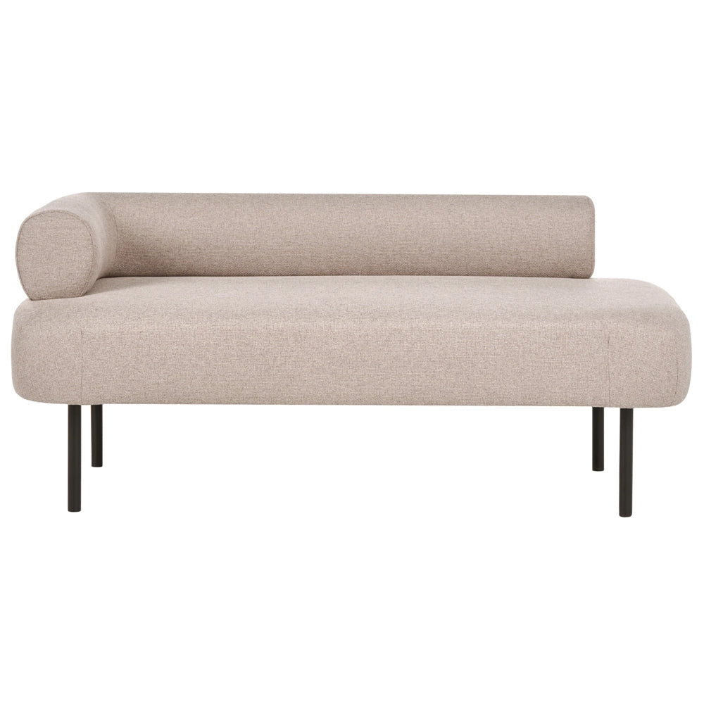 Chaise Lounge marrone chiaro Sinistra in tessuto poliestere con cuscini decorativi Gambe in metallo Soggiorno di design moderno