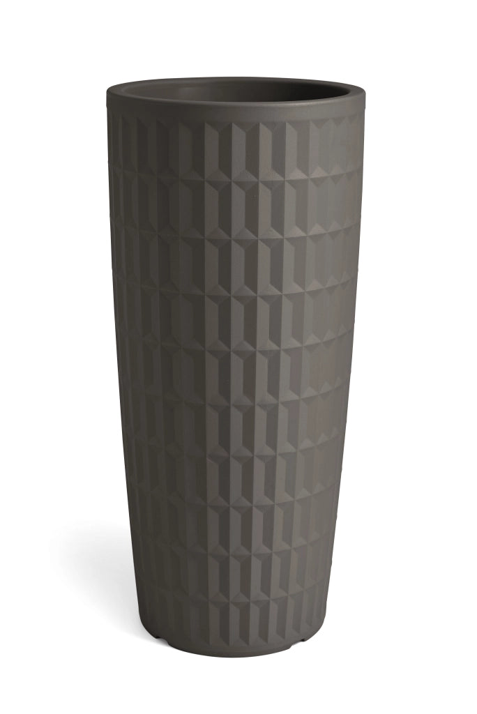 Cache-pot TYLE rotondo in resina altezza 85 cm arredo moderno giardino fioriera Colore: Antracite