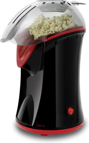 Macchina per Popcorn - Fatta in Casa - Lastra di Protezione Antifumo - Bocchetta di Dosaggio - Sicurezza Antiscorrosione - 1200W - Nero