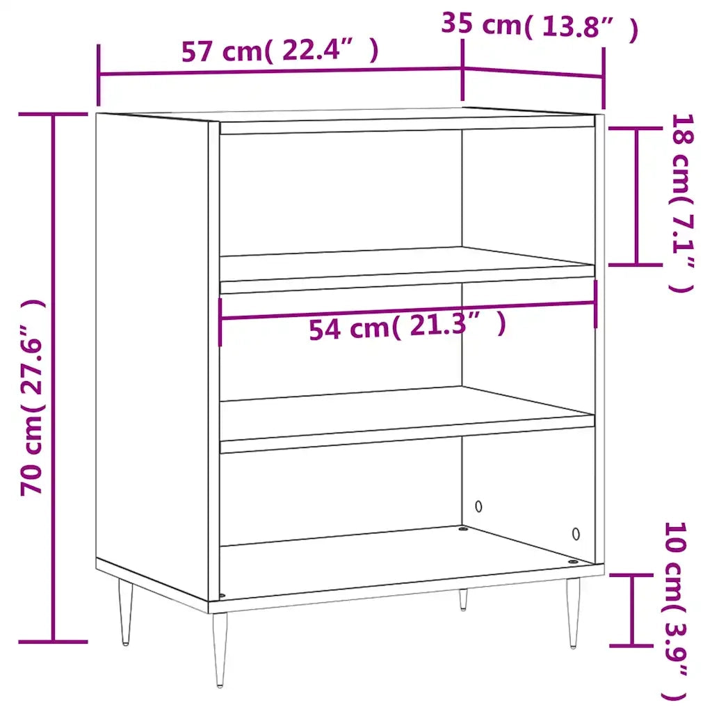 Credenza | Madia | Buffet da pranzo | Armadio da pranzo Nera 57x35x70 cm in Legno Multistrato