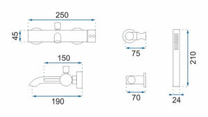 Rubinetto Da Vasca Rea Lungo White Matt