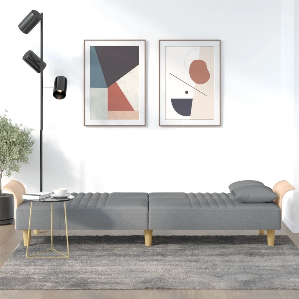 Divano Letto con Braccioli Grigio Chiaro in Tessutocod mxl 94365