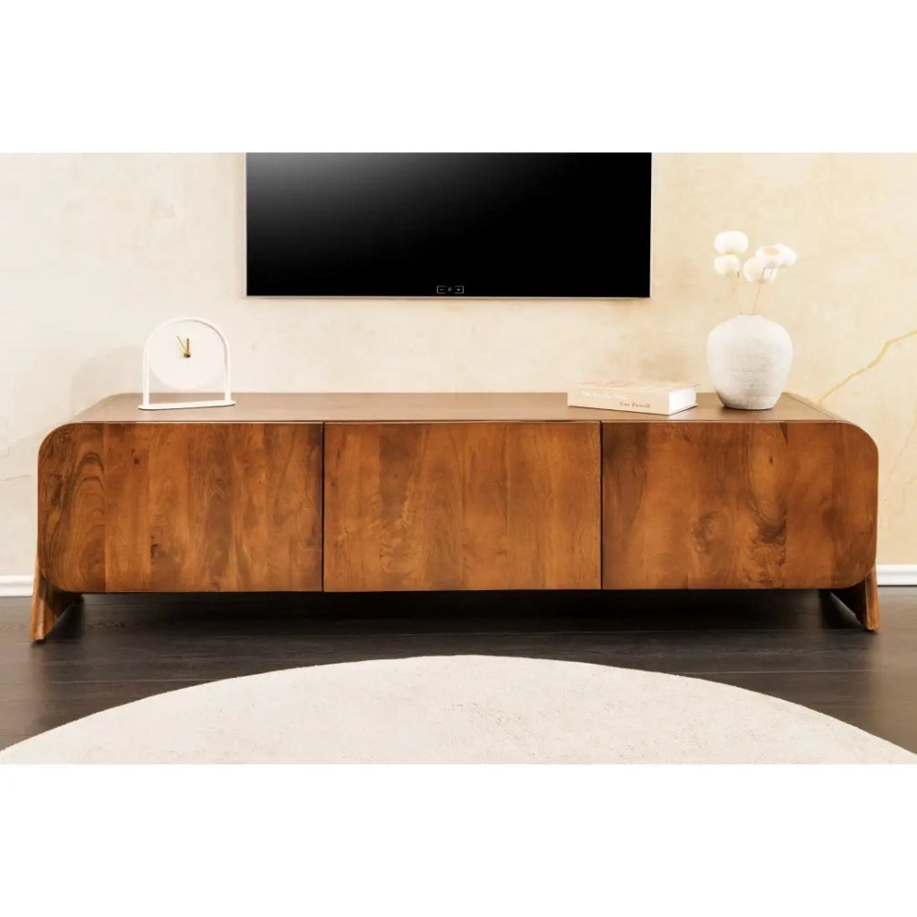 Mobile TV 160 cm legno massiccio marrone – Collezione NATURA