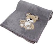 Pannolino morbido, deken di conforto per bambini, regalo per il battesimo, la nascita o la prima abilitazione, deken grigio con orso.