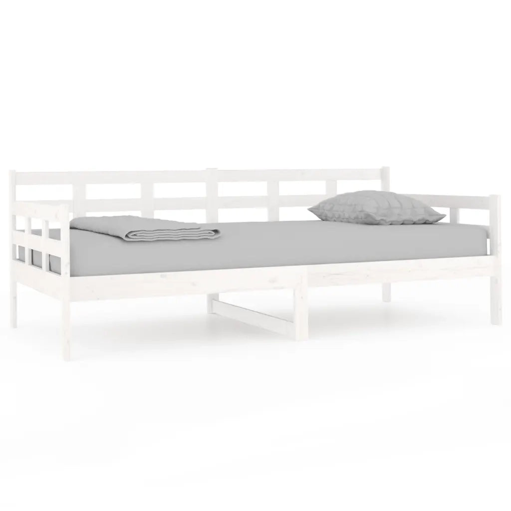 Letto singolo | Letto per adulti | Dormeuse Bianca in Legno Massello di Pino 90x190 cm