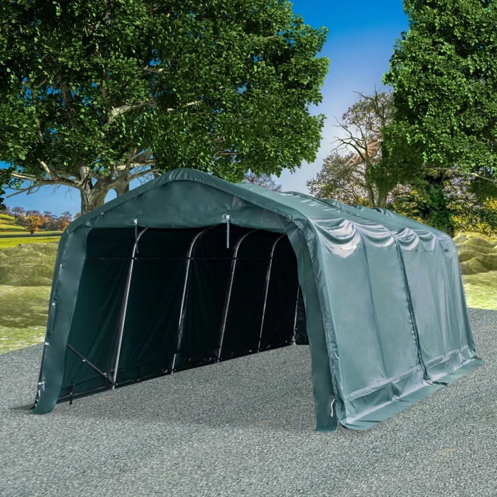 Tendone Bestiame Rimovibile PVC 550 g/mÂ² 3,3x8 m Verde Scuro cod mxl 63365
