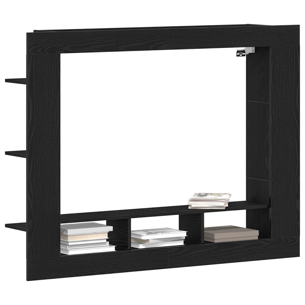Mobile TV a muro  Nero Rovere 152x22x113 cm